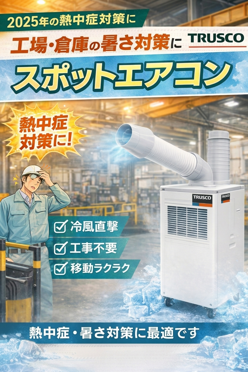 工場・倉庫の熱中症対策におすすめのTRUSCOスポットエアコン（移動式クーラー）