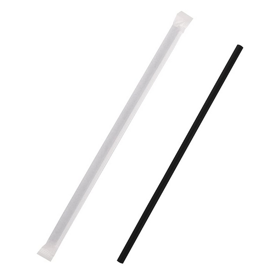 ストレートストロー 6×21 黒 単袋